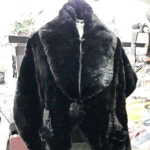 Black Genuine Sheared Beaver Stole/Cape